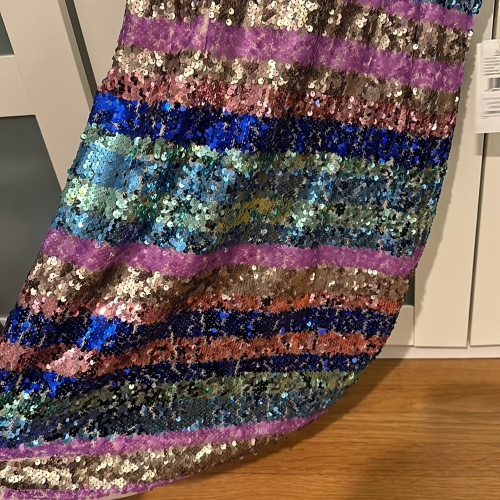 Aidan Aidan Mattox sequin cocktail party dress blue purple gold - Picture 6 of 10